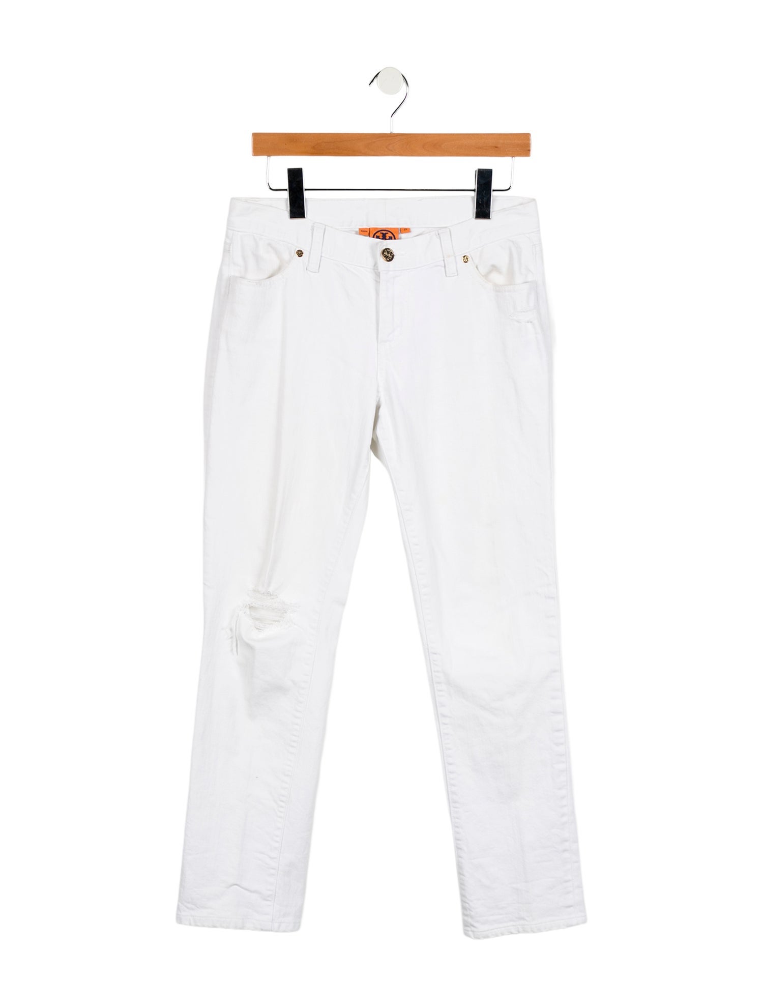 Tory Burch Low-Rise Straight Leg Jeans