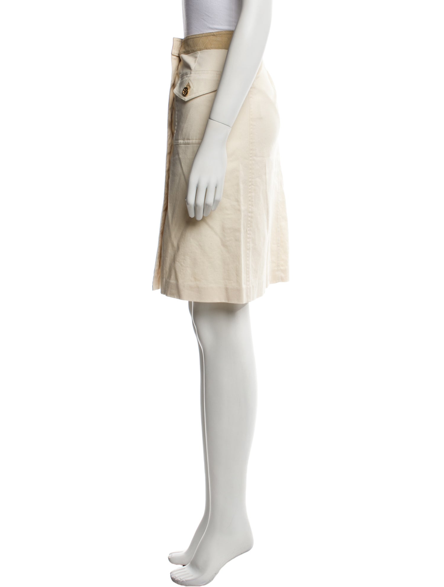 Tory Burch Faux Fur Trim Knee-Length Skirt