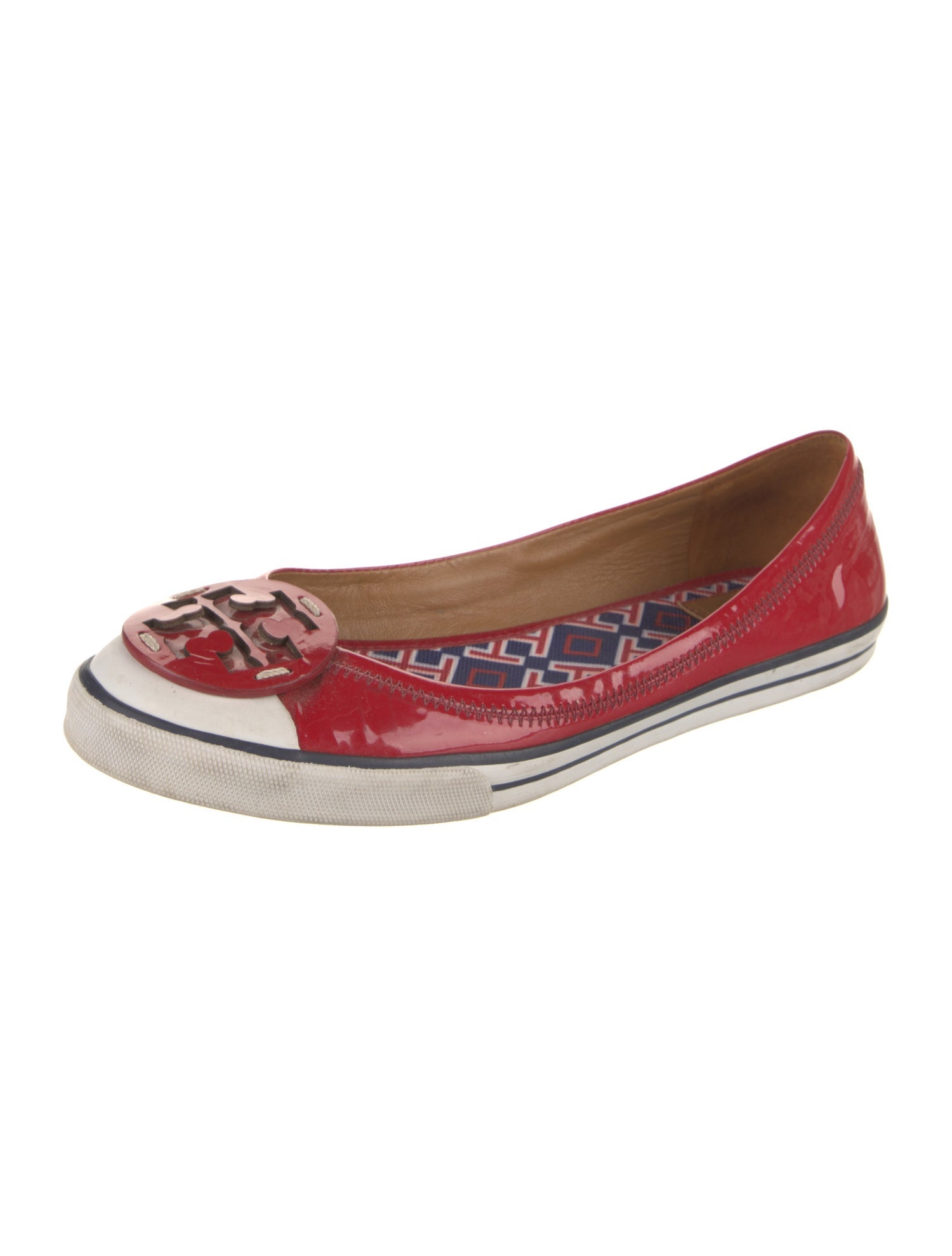 Tory Burch Patent Leather Printed Espadrille Sneakers