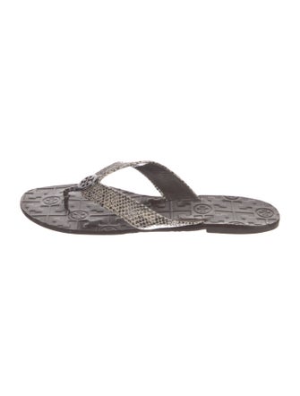 Tory Burch Leather Printed Flip Flops