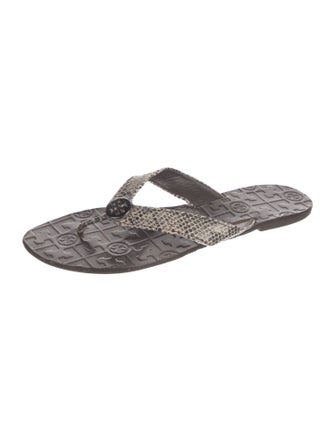Tory Burch Leather Printed Flip Flops