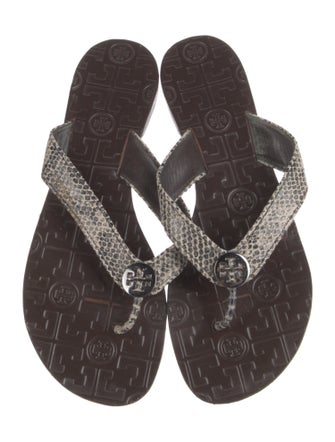 Tory Burch Leather Printed Flip Flops
