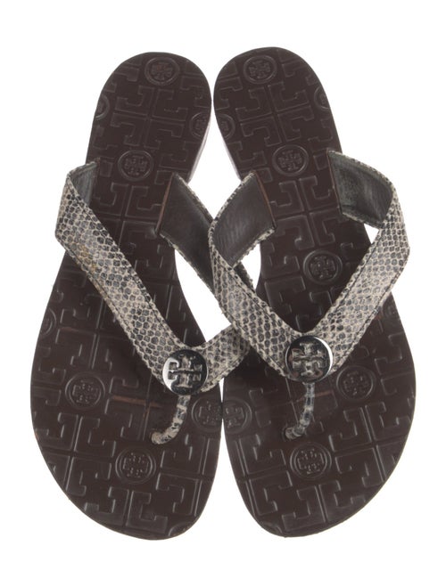 Tory Burch Leather Printed Flip Flops