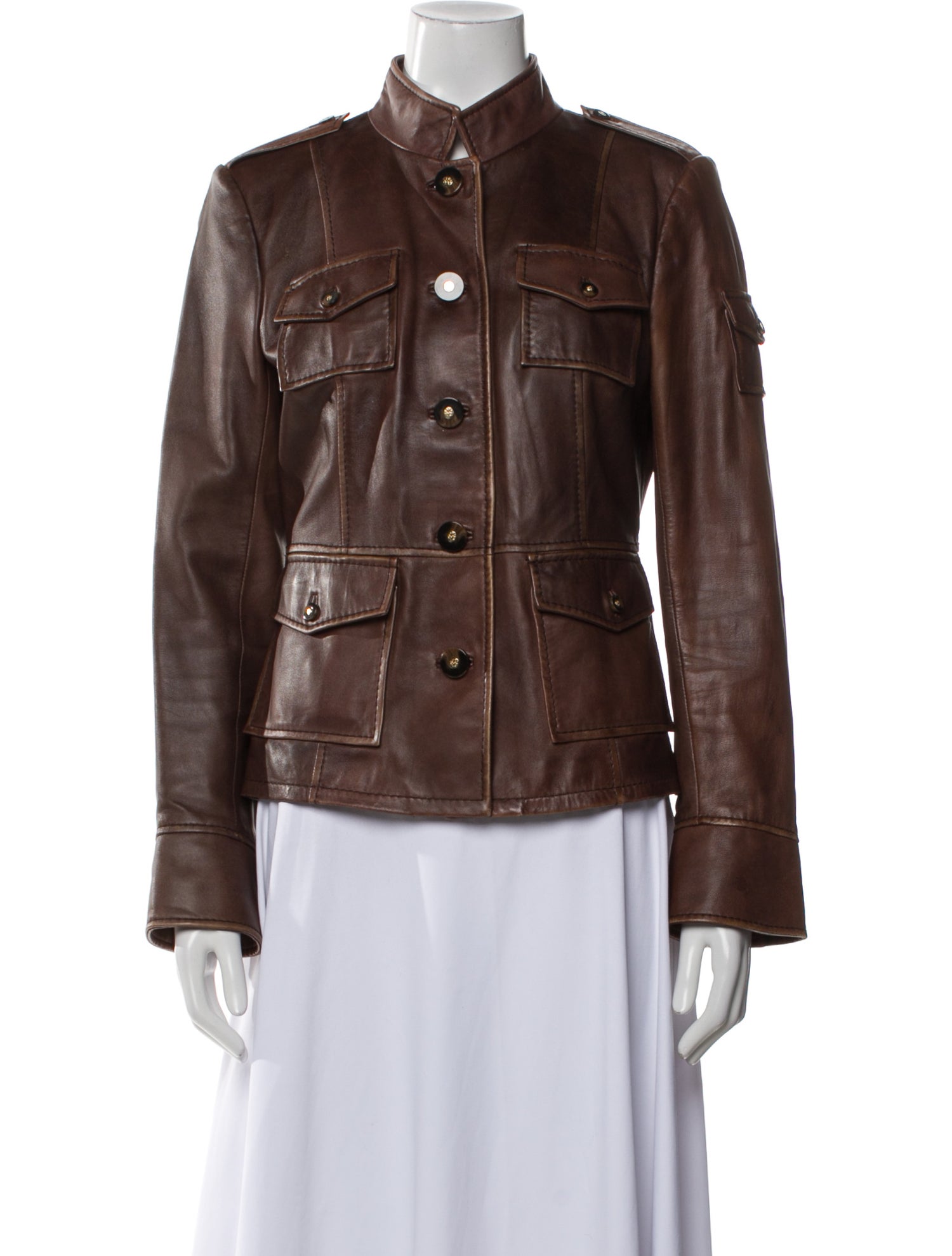 Tory Burch Leather Utility Jacket
