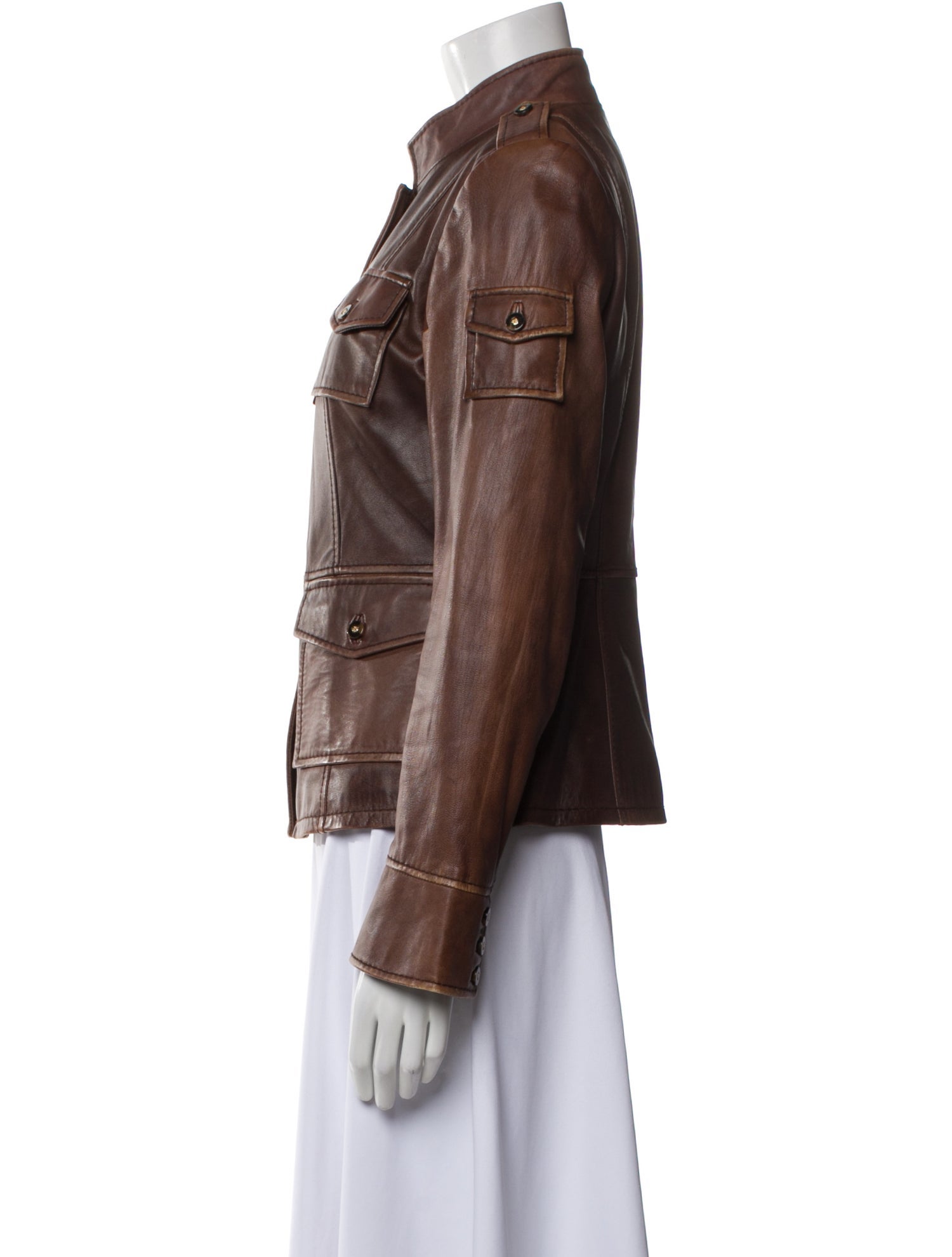 Tory Burch Leather Utility Jacket