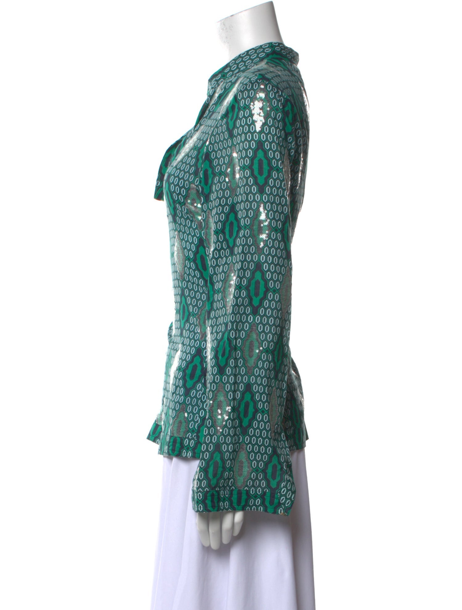 Tory Burch Printed Cowl Neck Blouse