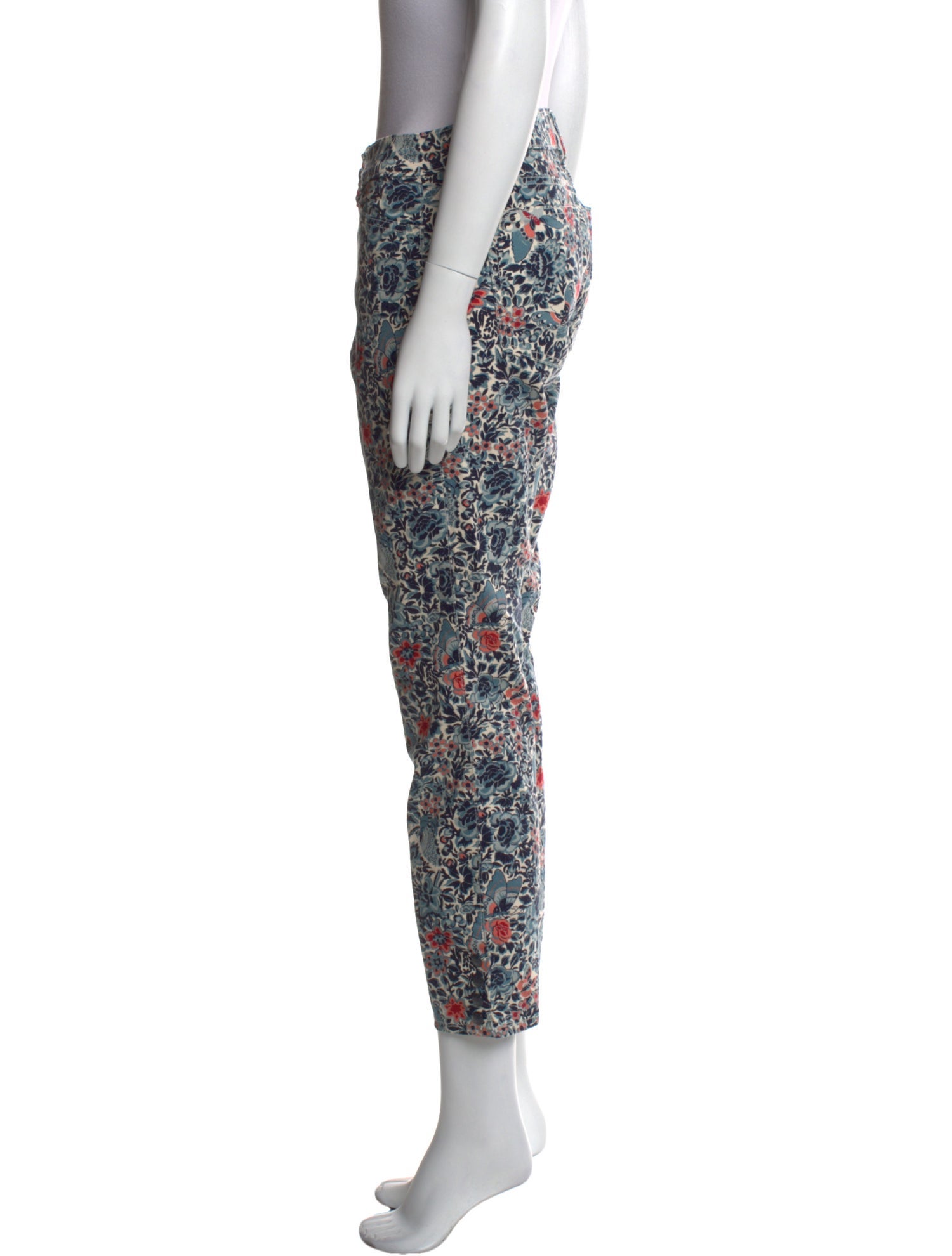 Tory Burch Floral Print Straight Leg Pants