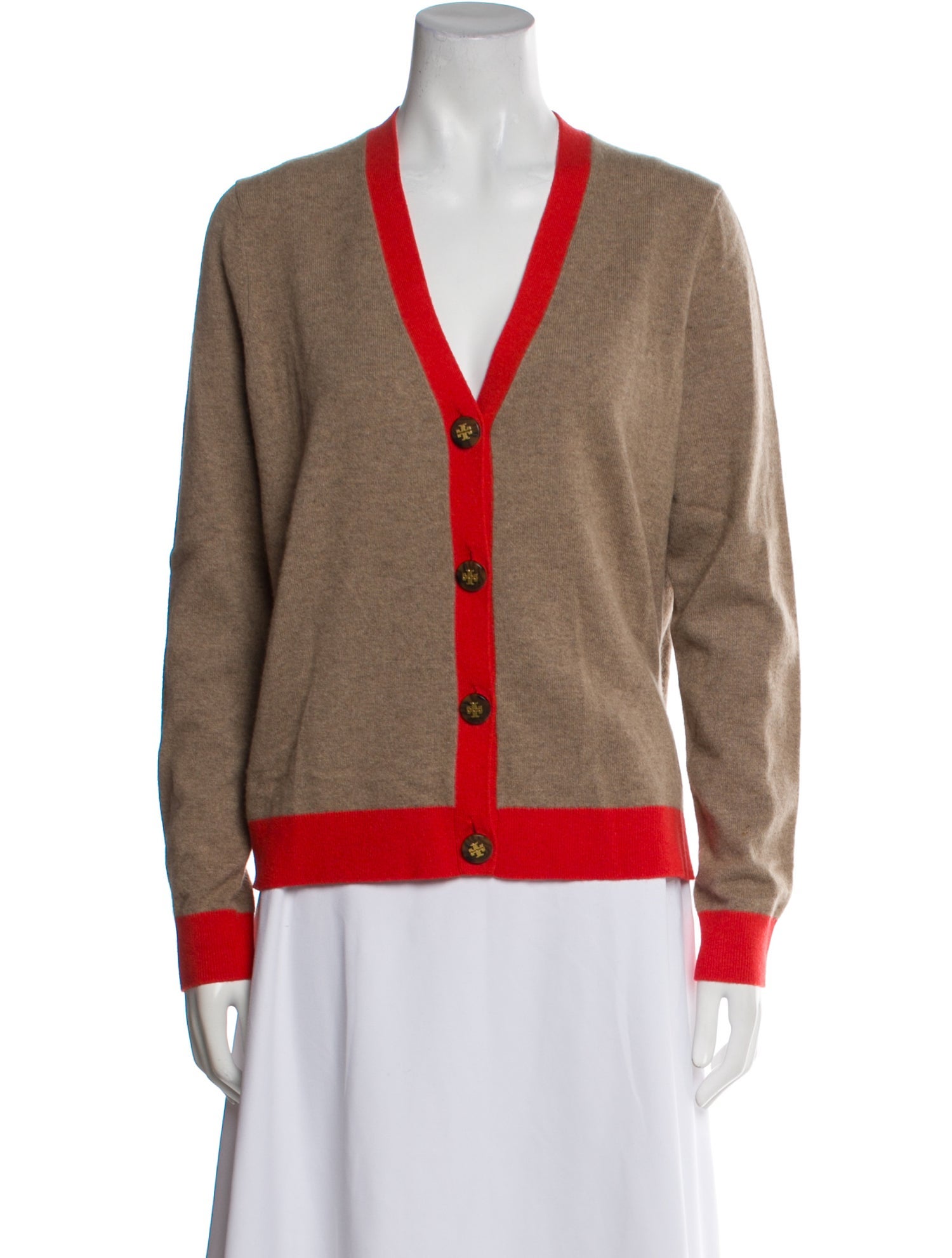 Tory Burch Cashmere Colorblock Pattern Sweater