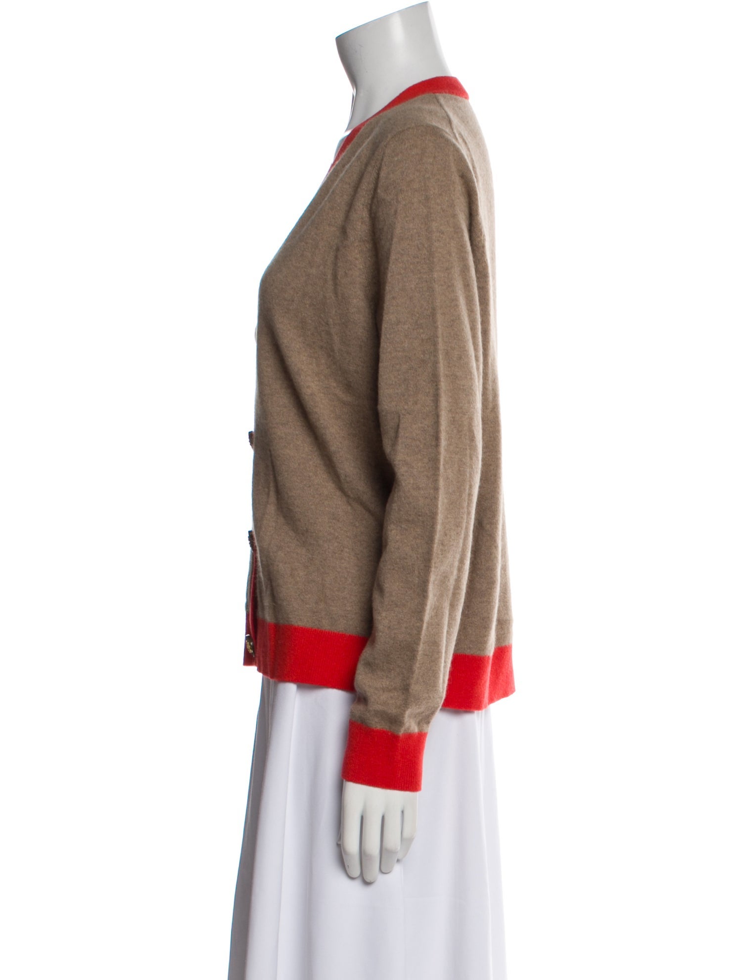 Tory Burch Cashmere Colorblock Pattern Sweater