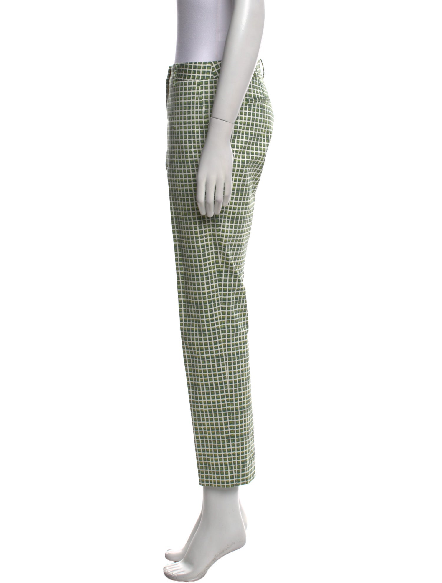 Tory Burch Plaid Print Straight Leg Pants