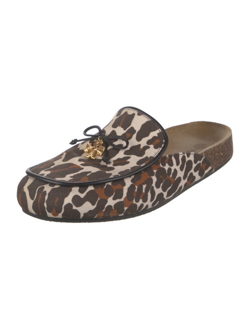 Tory Burch Canvas Animal Print Mules
