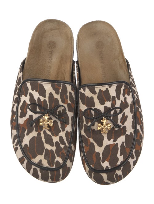 Tory Burch Canvas Animal Print Mules
