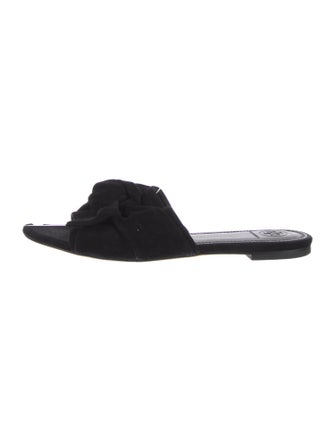 Tory Burch Suede Bow Accents Slides