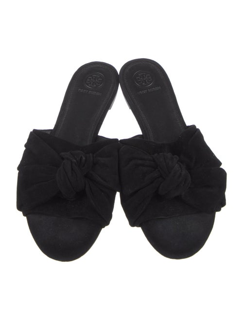 Tory Burch Suede Bow Accents Slides