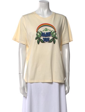 Tory Burch Tops Graphic Print Crew Neck T-Shirt L