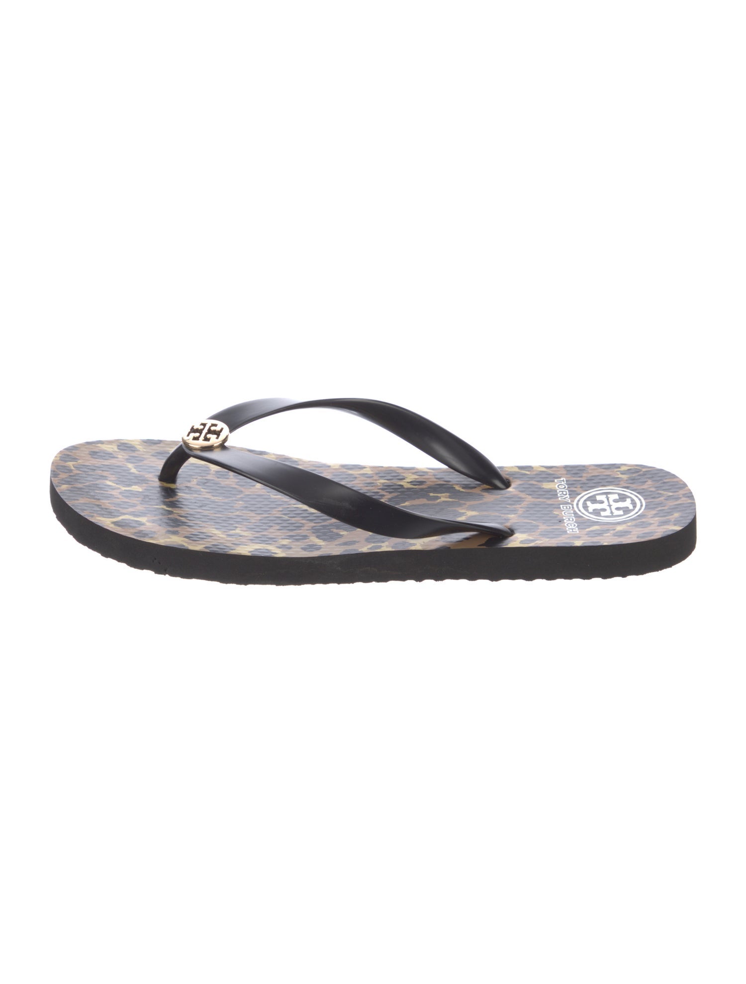 Tory Burch Rubber Animal Print Flip Flops
