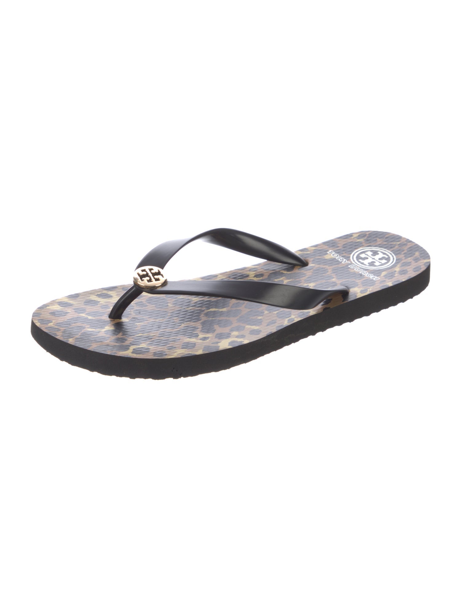 Tory Burch Rubber Animal Print Flip Flops