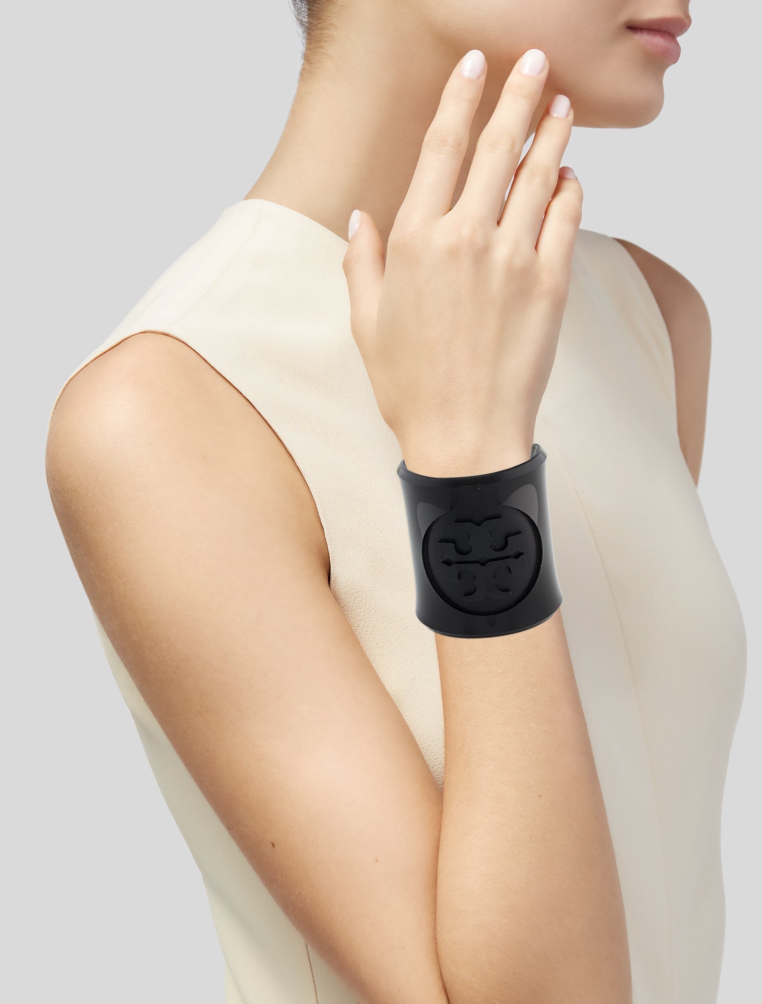 Tory Burch Resin Logo Cuff Bracelet