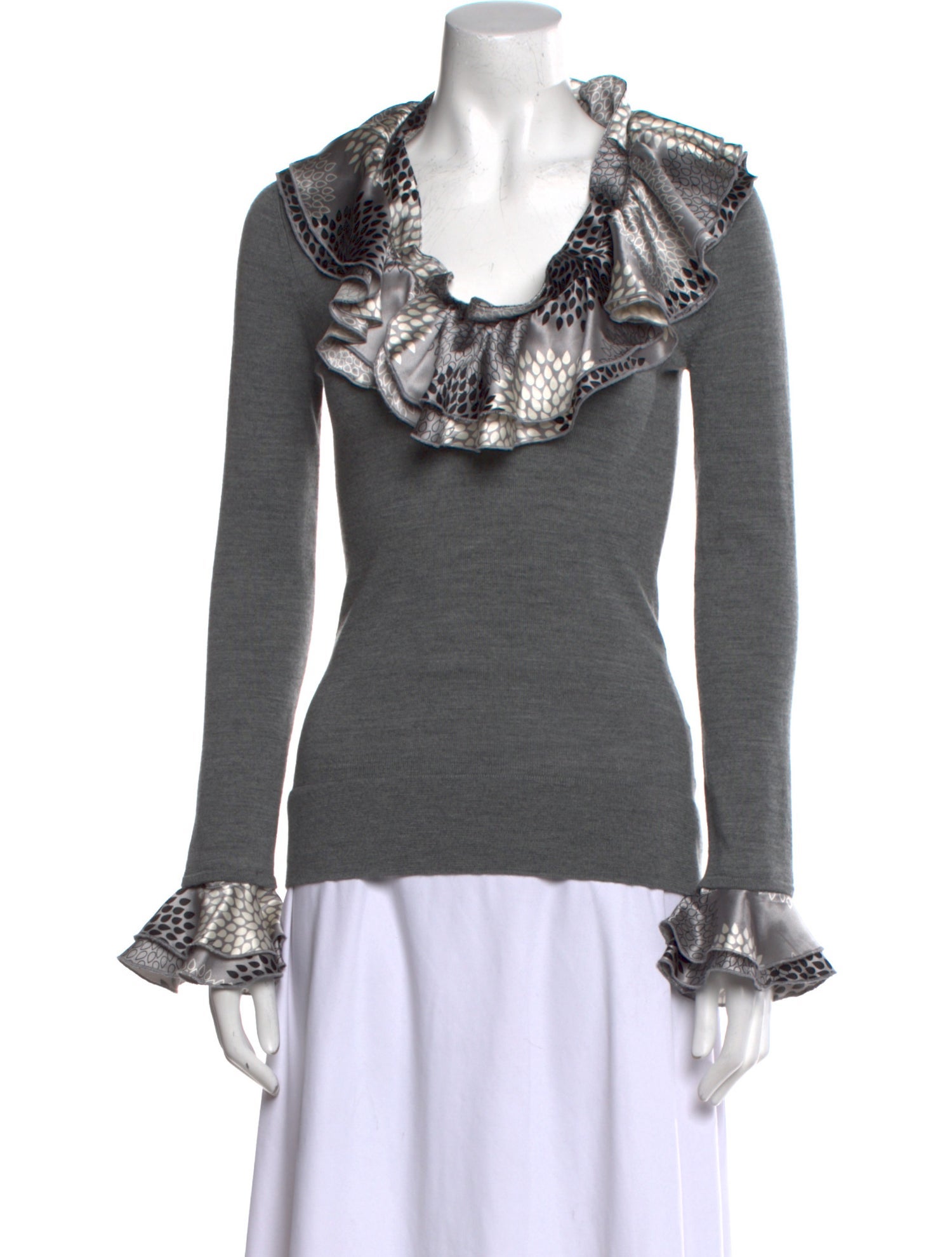 Tory Burch Wool Graphic Print Top