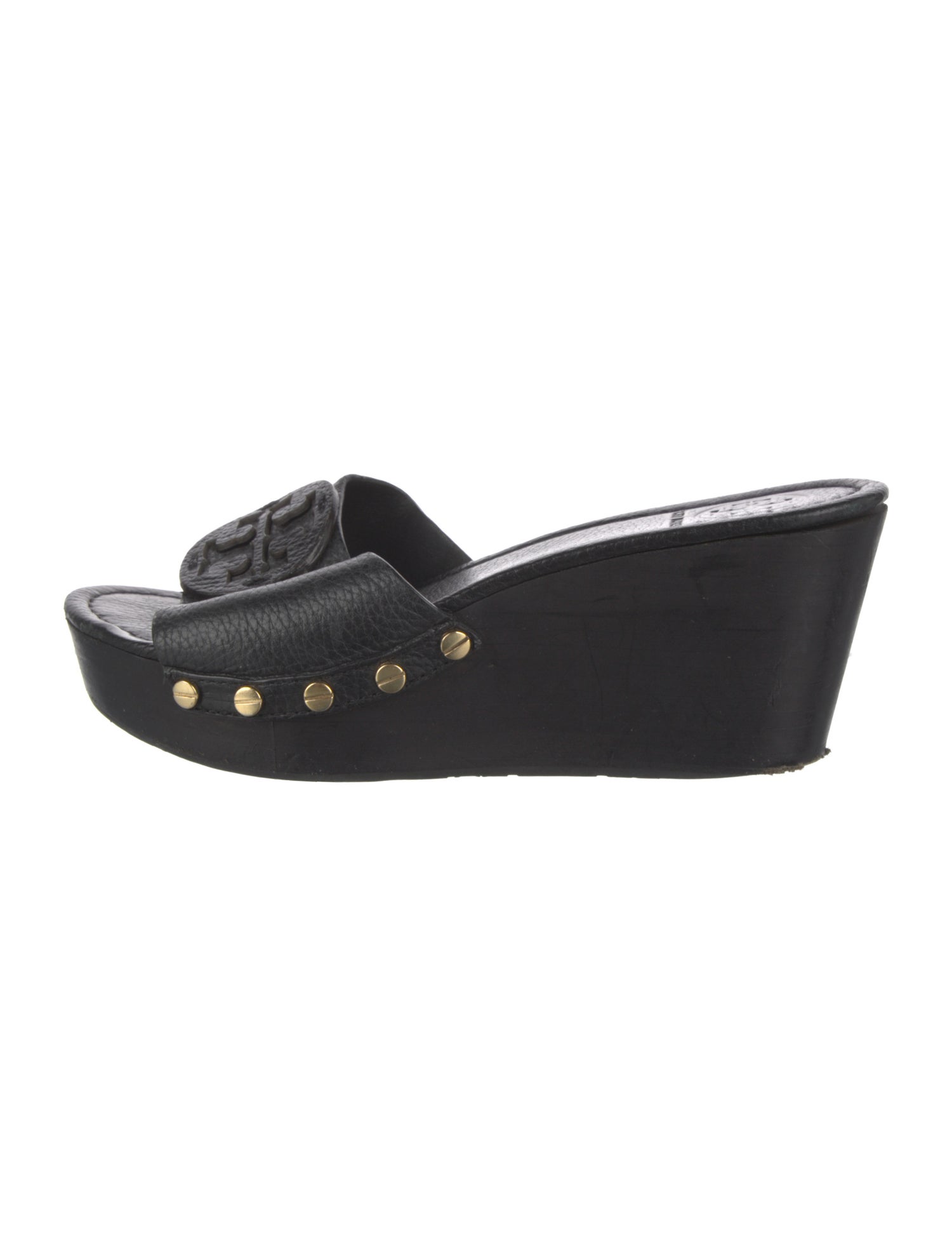 Tory Burch Leather Studded Accents Slides