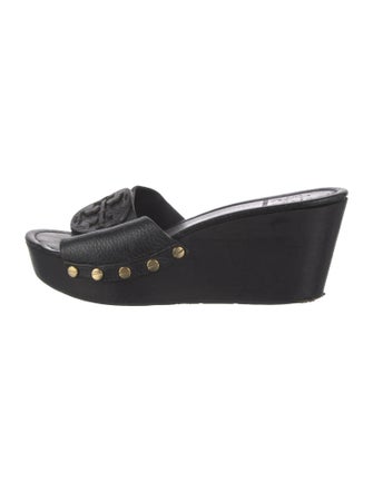 Tory Burch Leather Studded Accents Slides