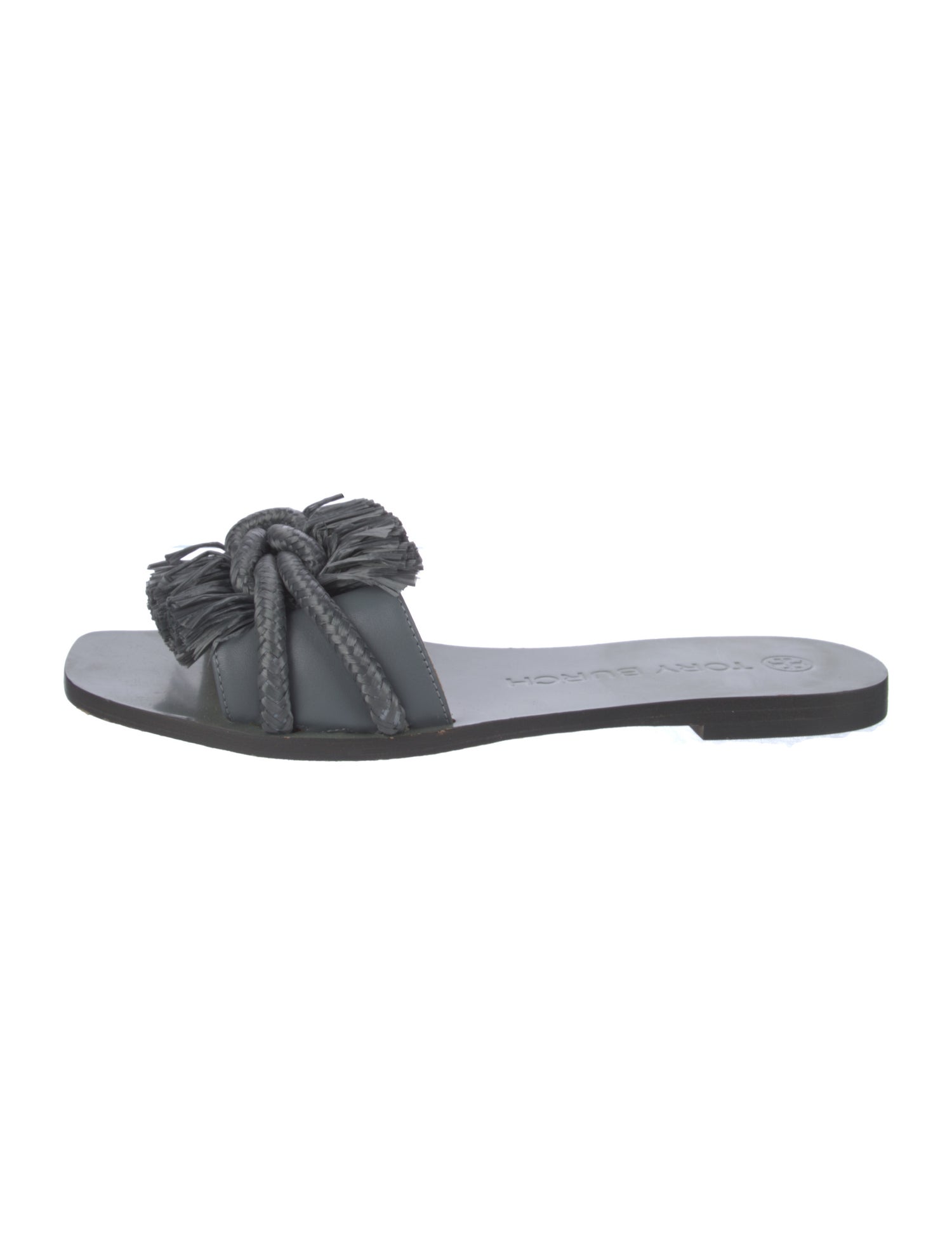 Tory Burch Leather Braided Accents Slides