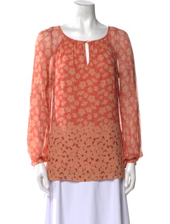 Tory Burch Silk Floral Print Blouse