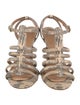 Tory Burch Embossed Leather Animal Print Sandals