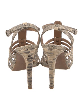 Tory Burch Embossed Leather Animal Print Sandals