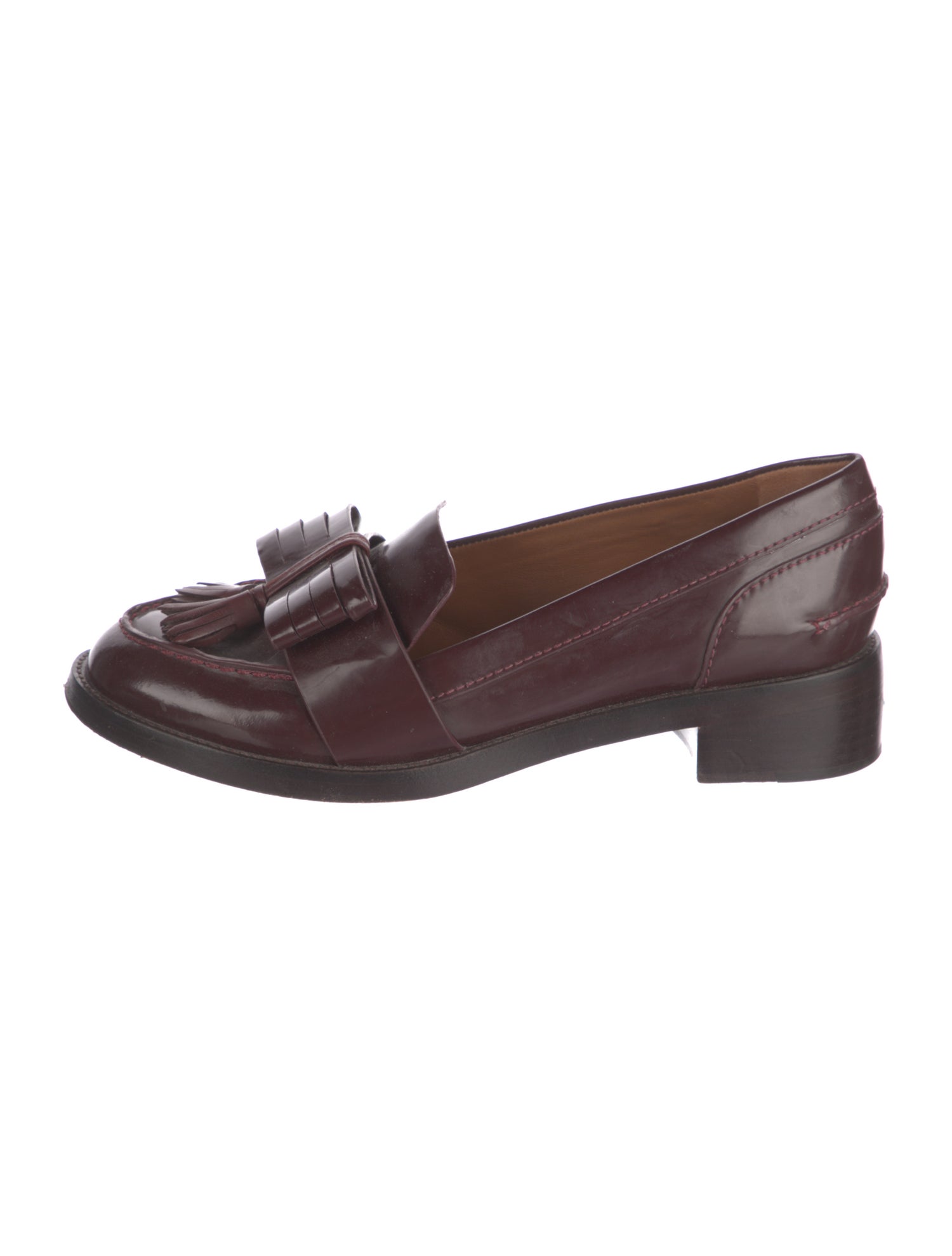 Tory Burch Patent Leather Bow Accents Loafers