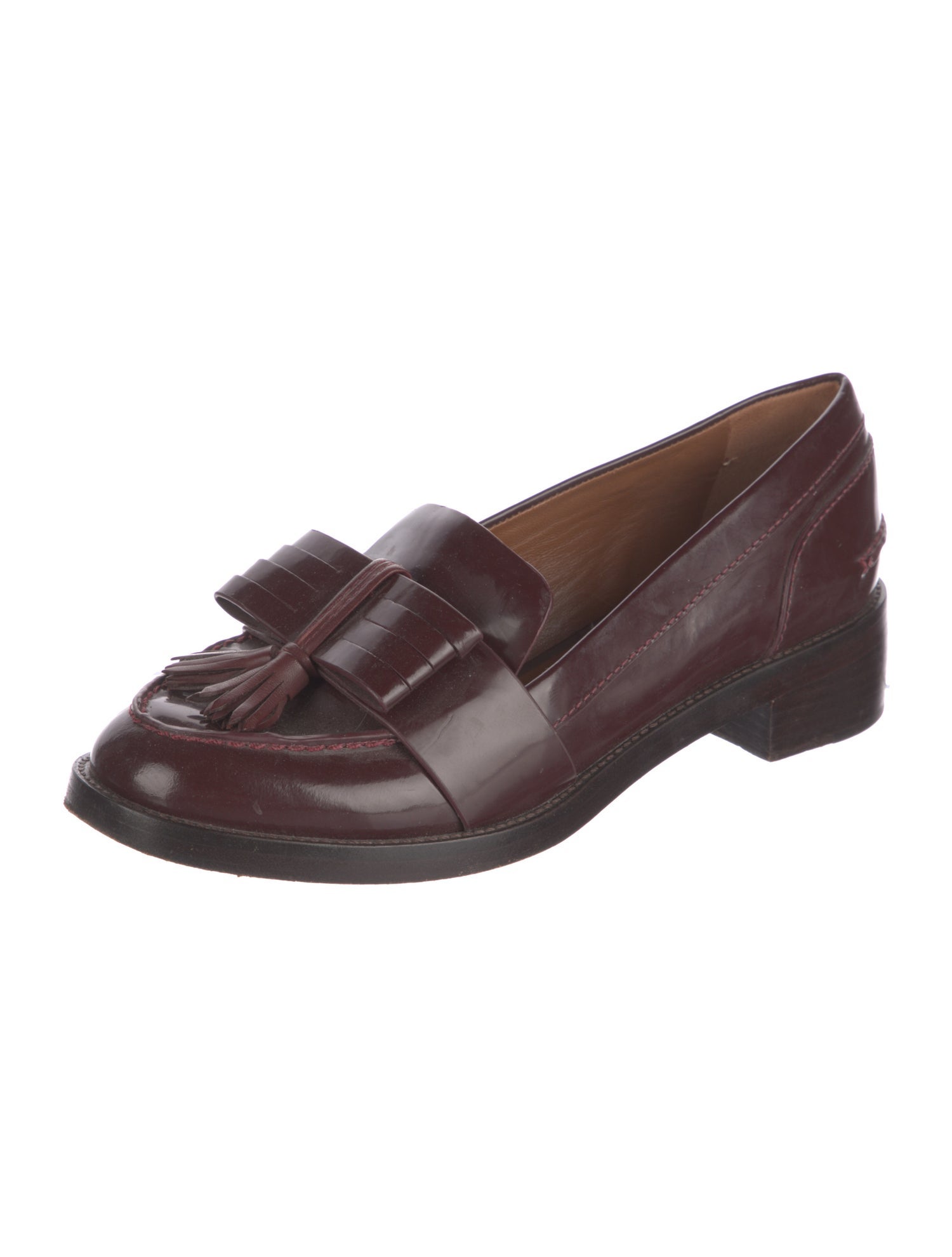 Tory Burch Patent Leather Bow Accents Loafers