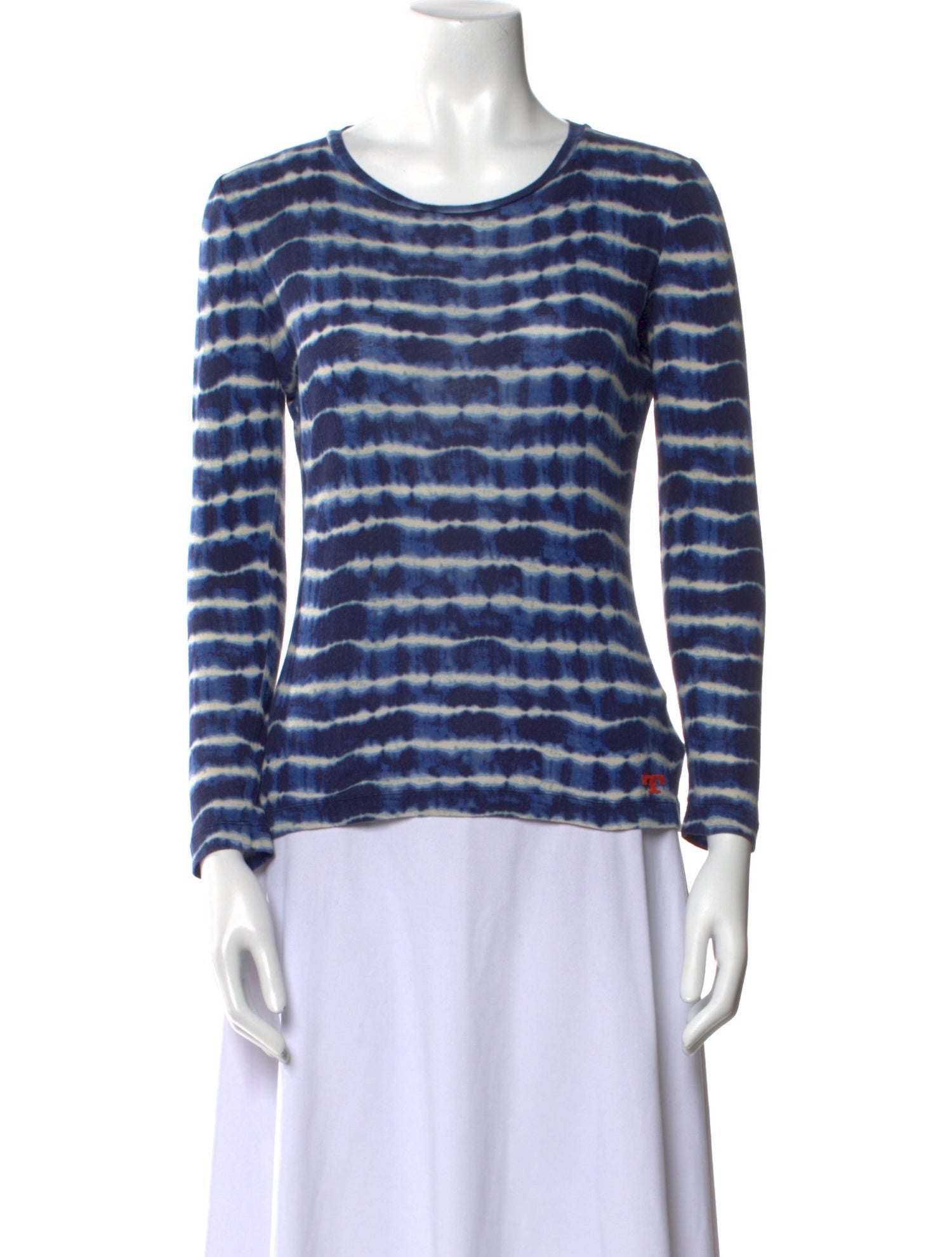 Tory Burch Tie-Dye Print Scoop Neck Top