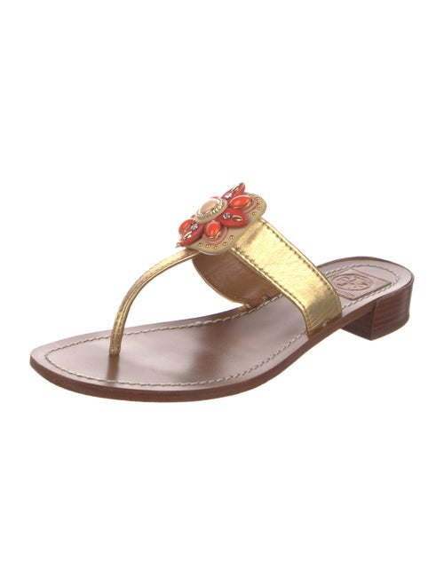 Tory Burch Leather Studded Accents Slides