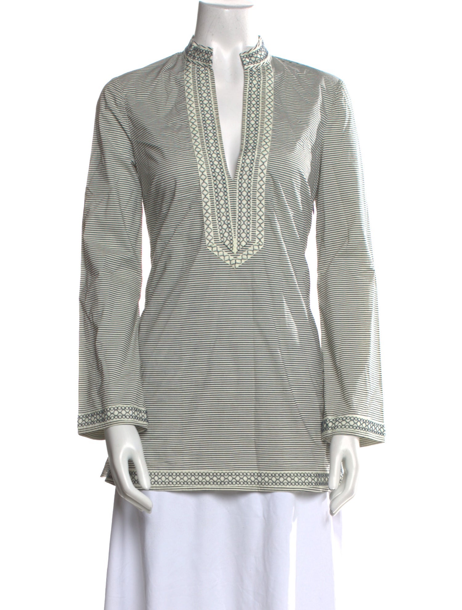 Tory Burch Striped V-Neck Tunic