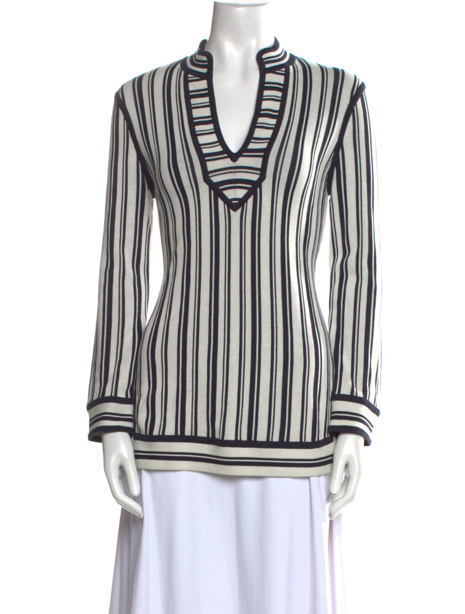 Tory Burch Striped V-Neck Tunic