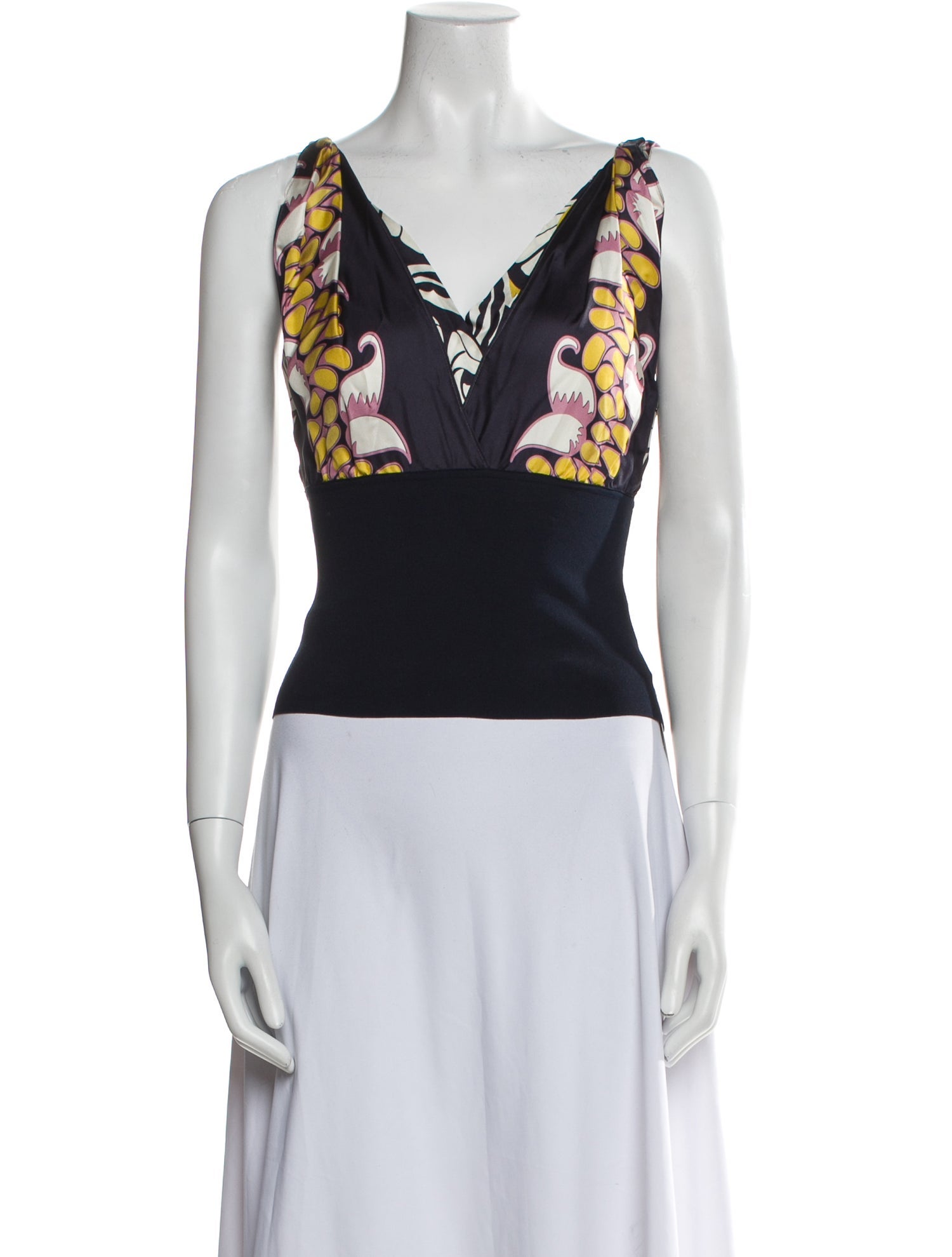 Tory Burch Silk Graphic Print Crop Top