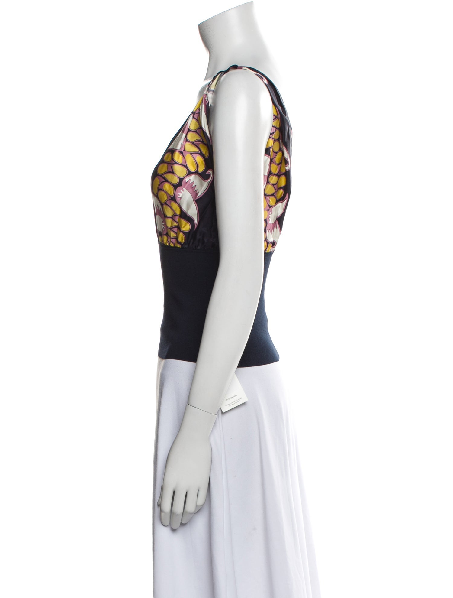 Tory Burch Silk Graphic Print Crop Top
