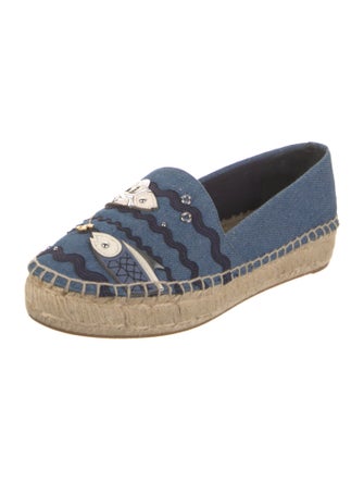 Tory Burch Denim Printed Espadrilles