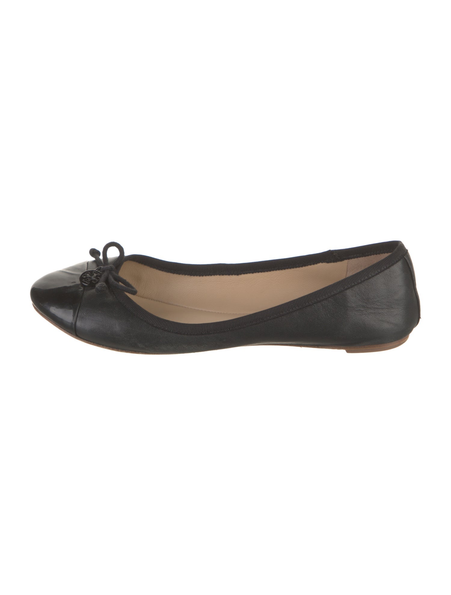 Tory Burch Leather Bow Accents Ballet Flats