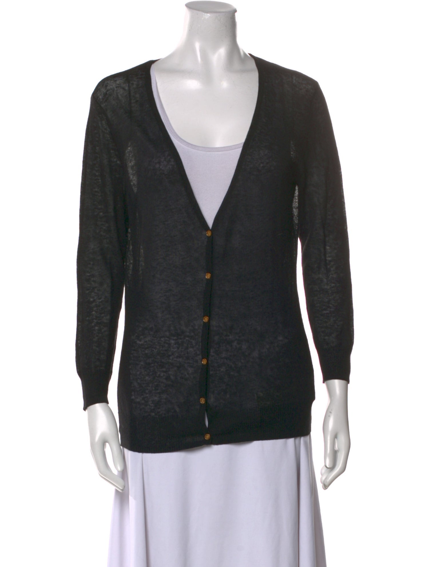 Tory Burch Linen V-Neck Sweater