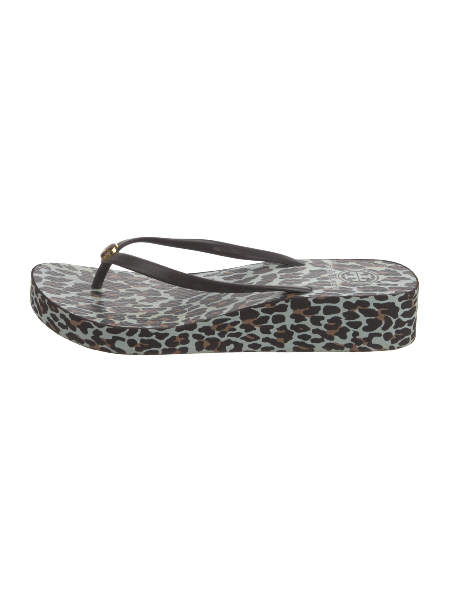 Tory Burch Rubber Animal Print Flip Flops