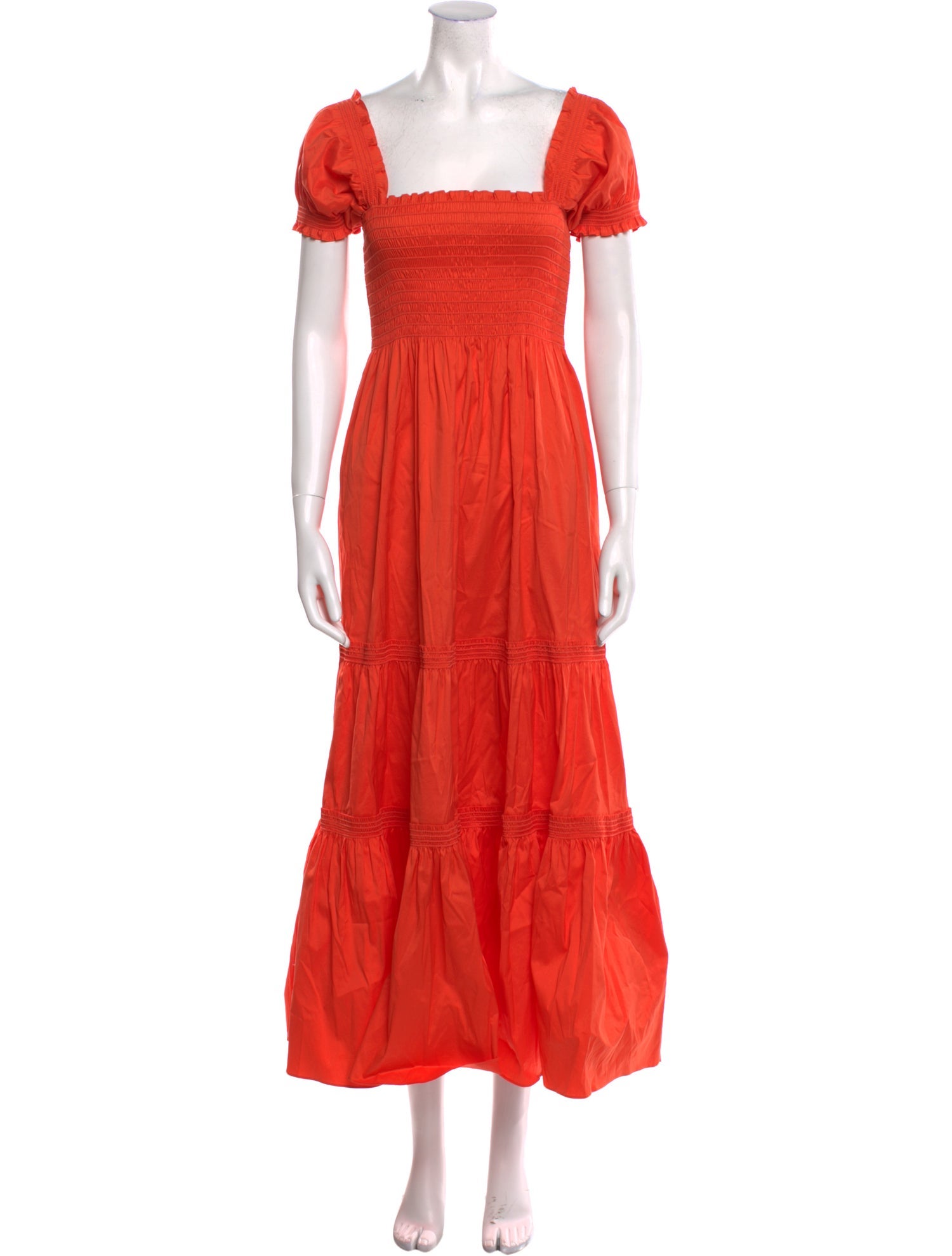 Tory Burch Square Neckline Midi Length Dress - Orange Dresses, Clothing - WTO778151 | The RealReal Tory Burch Square Neckline Midi Length Dress - Orange Dresses, Clothing - WTO778151 | The RealReal