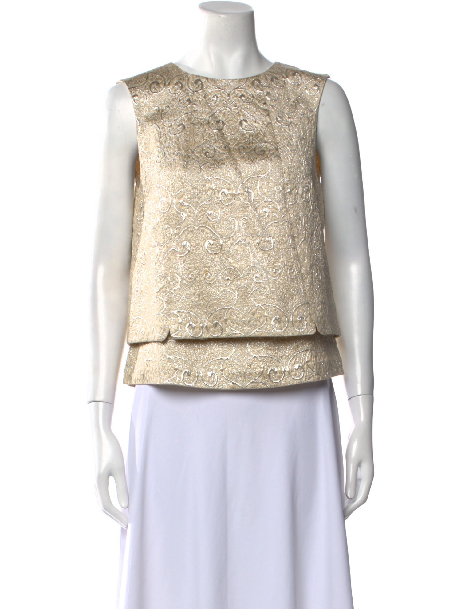 Tory Burch Scoop Neck Sleeveless Crop Top