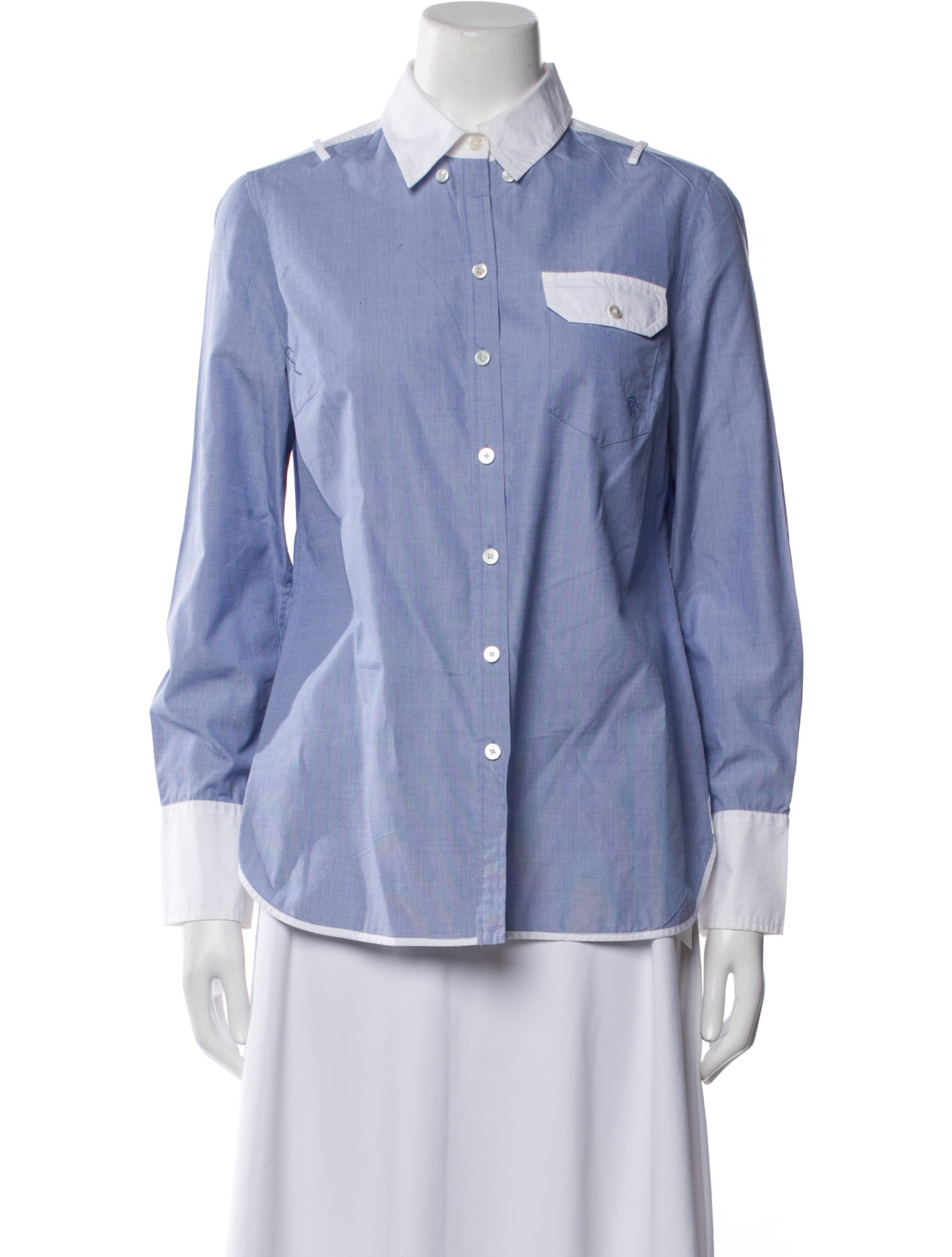 Tory Burch Long Sleeve Button-Up Top