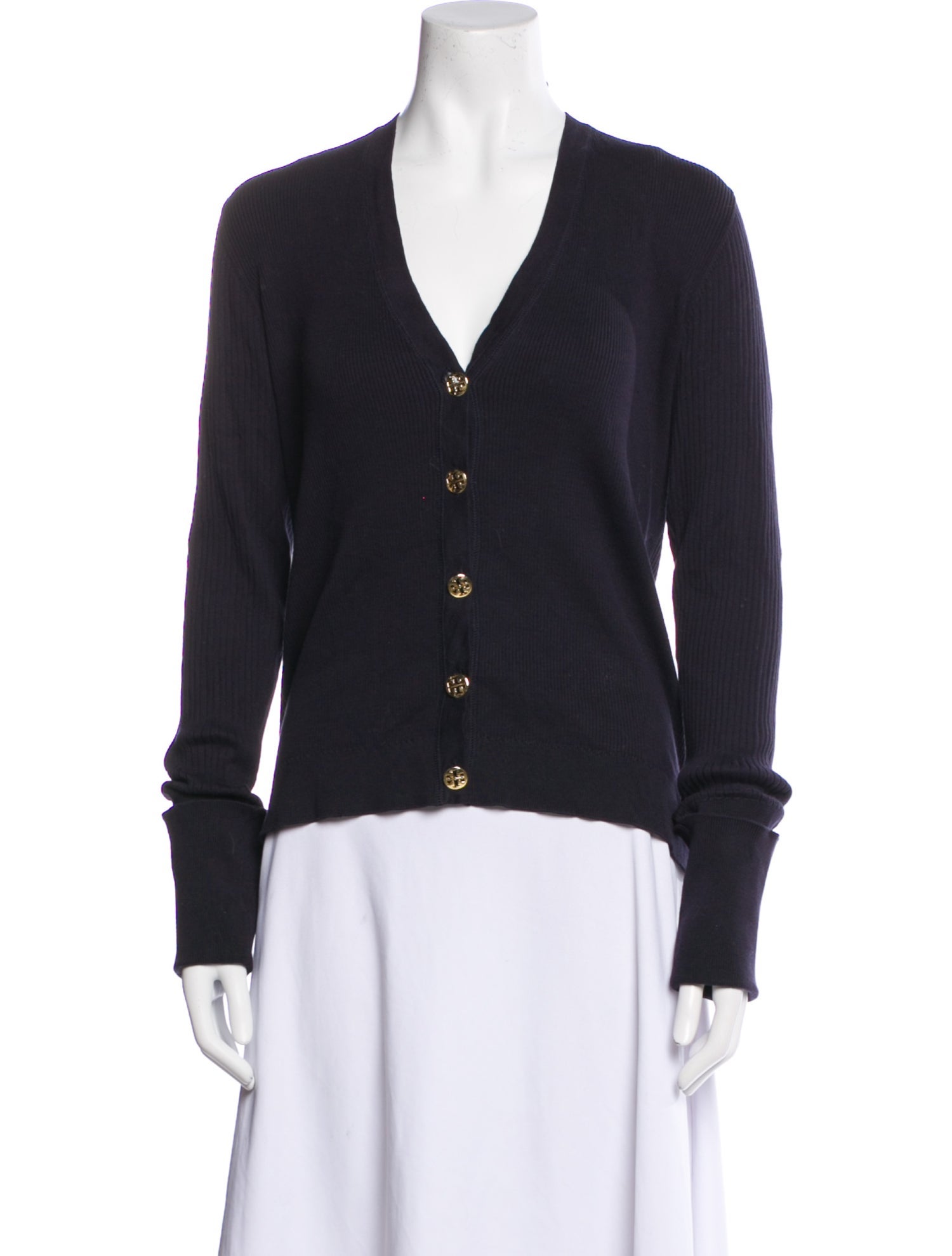 Tory Burch V-Neck Long Sleeve Top