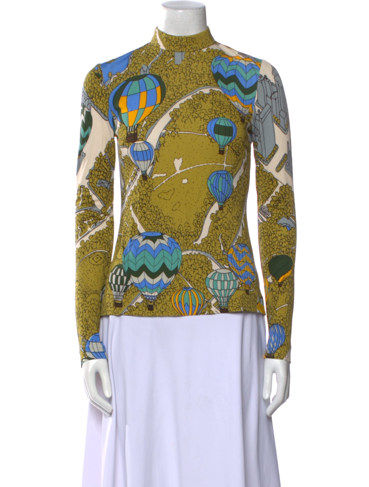 Tory Burch Printed Mock Neck Blouse w/ Tags