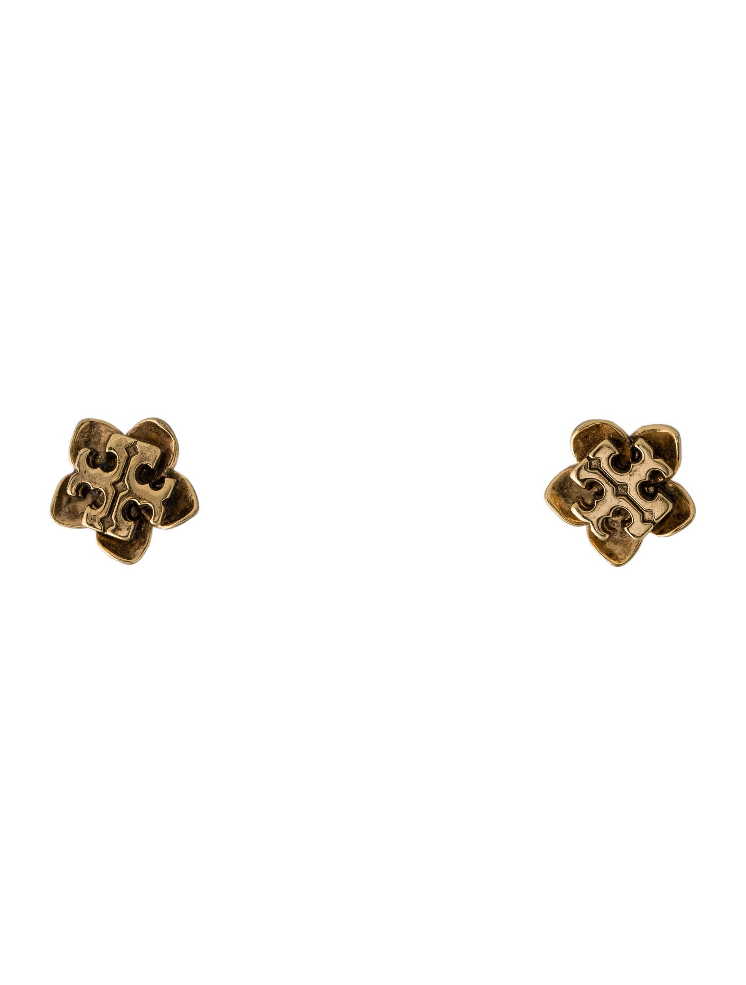 Tory Burch Logo Flower Stud Earrings