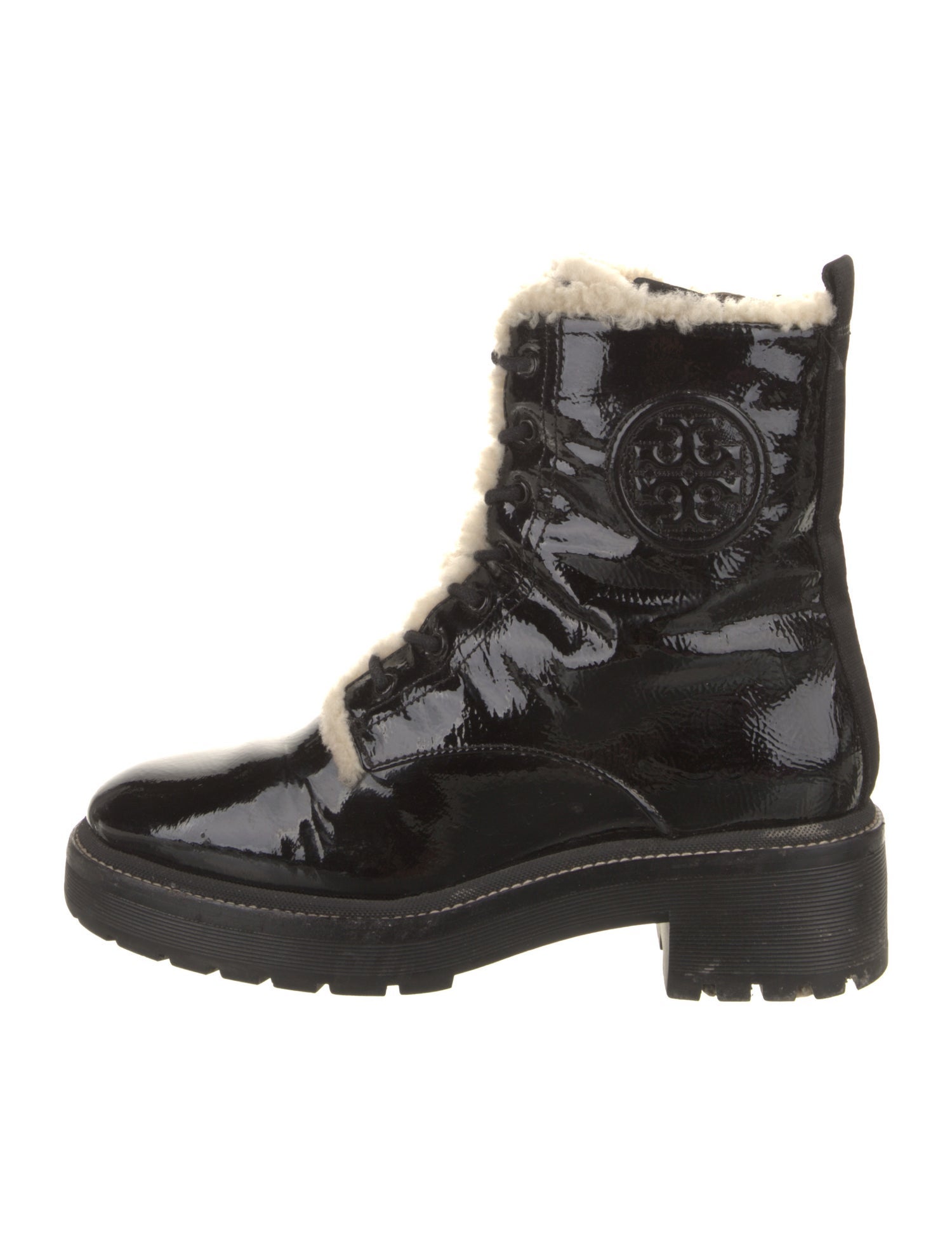 Tory Burch Patent Leather Combat Boots