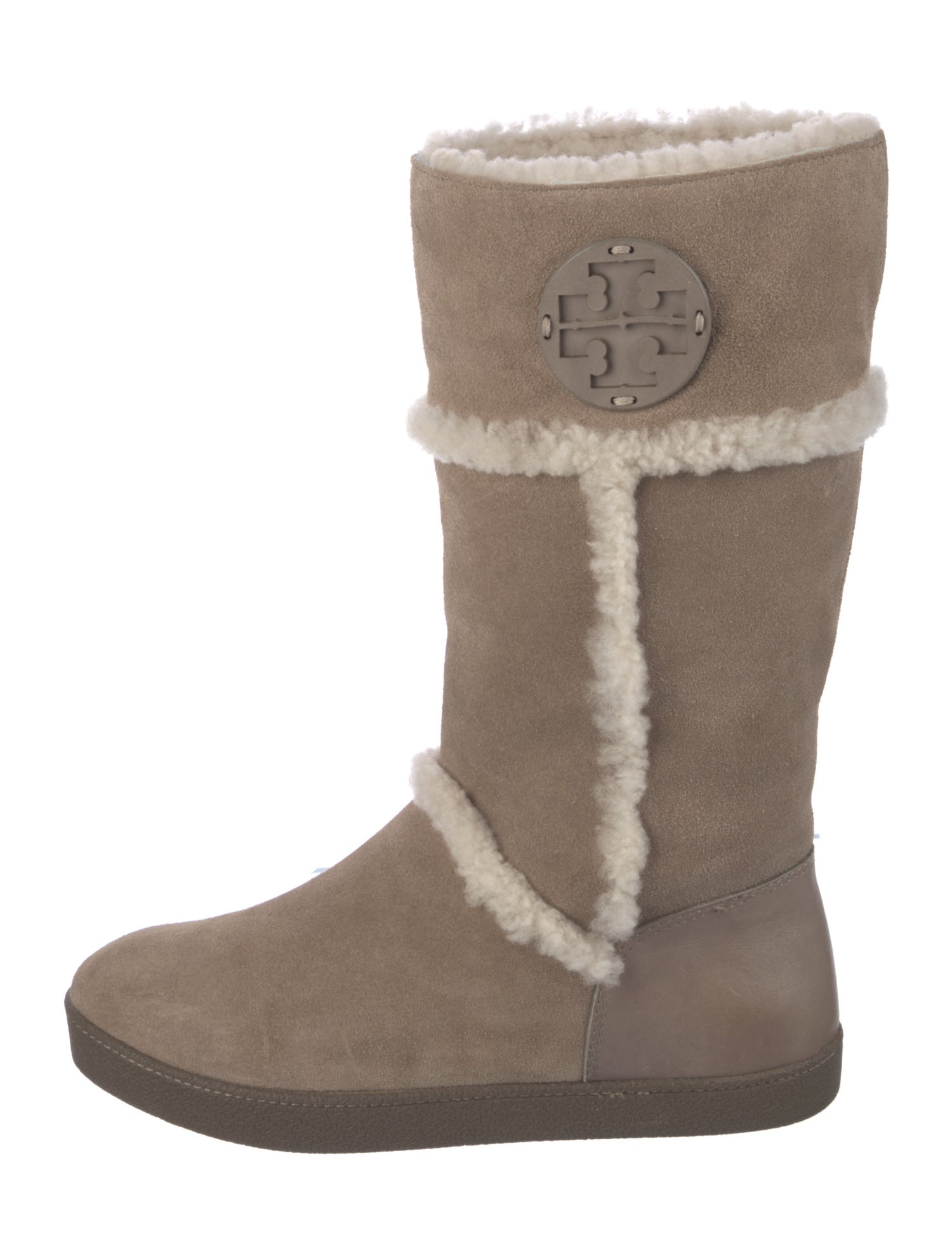 Tory Burch Suede Fur Trim Boots