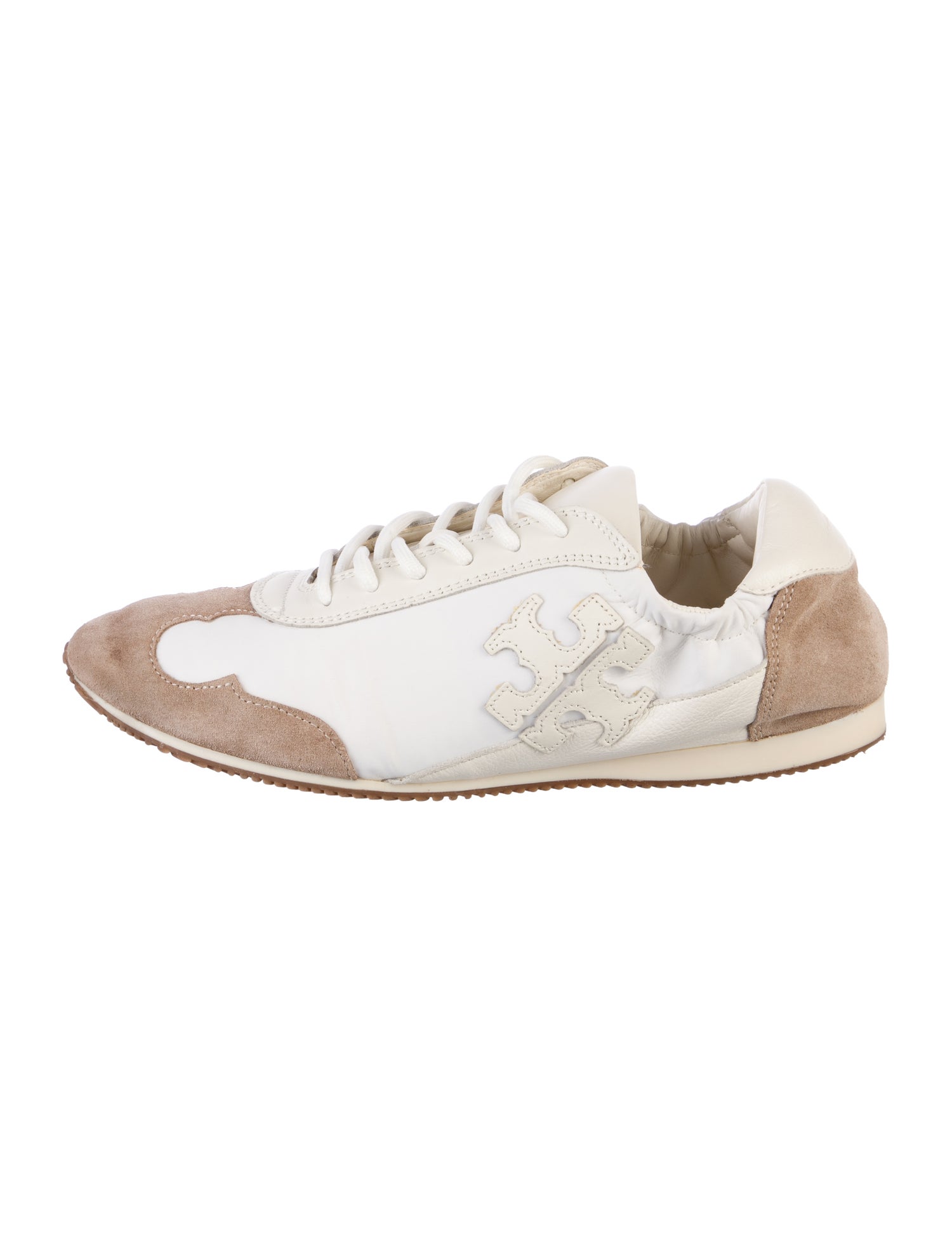 Tory Burch Leather Colorblock Pattern Sneakers